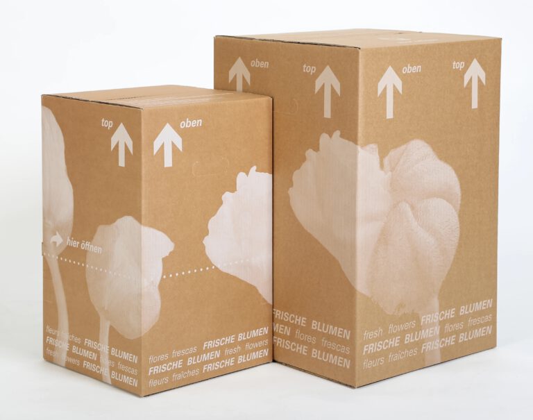 Versandpaket von Bluetenwerk für die frischen Blumen